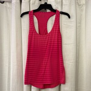 Athleta Vibrant Pink Striped Tank Top